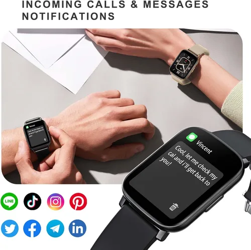 Miniatura 5 de Relojes inteligentes para hombres y mujeres, reloj de fitness de 1.65 pulgadas con contador de calorías/pasos, frecuencia cardíaca