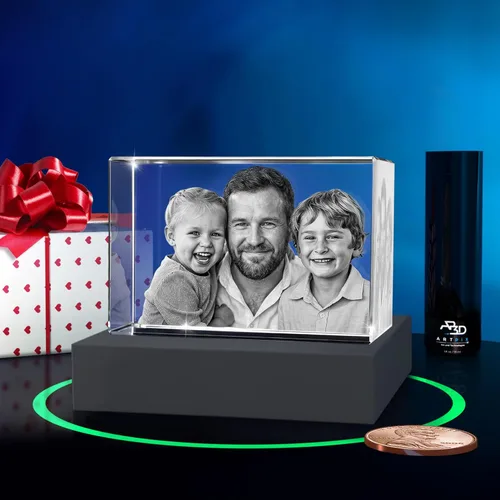 Miniatura 17 de ArtPix - Foto de cristal 3D, regalos personalizados para papá, mujeres, esposa, abuelo, gran regalo personalizado con tu propia foto, grabado en 3D