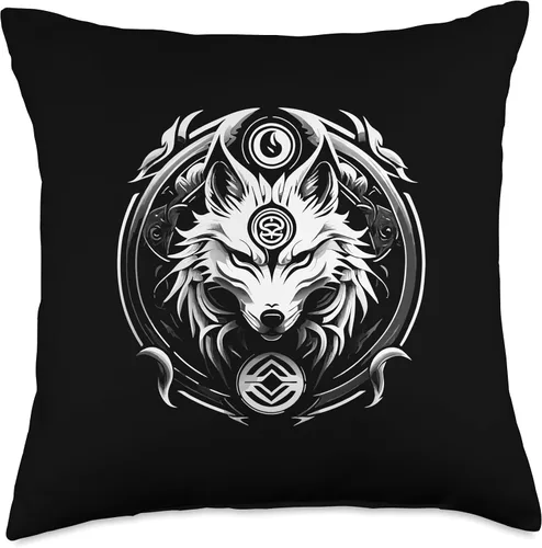 Miniatura 4 de White wolf of Odin - greek mythology Throw Pillow