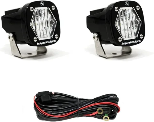 Miniatura 3 de Baja Designs Cápsulas de luz auxiliar LED S1 - Ajuste universal con arnés de cableado, 2 LED (esquina ancha; ámbar)