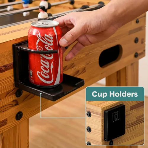 Miniatura 6 de SereneLife Mesa de futbolín de 48 pulgadas de tamaño competitivo, juego de fútbol arcade de altura ajustable para el hogar, sala de juegos, cueva