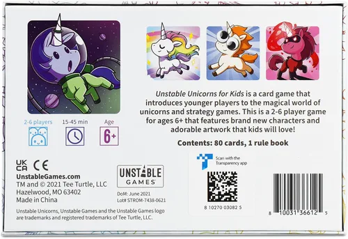 Miniatura 2 de Unstable Games - Unicornios inestables para niños Edición Juego Base - ¡Un juego de cartas estratégico para niños!