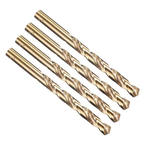Miniatura 235 de PATIKIL Broca Jobber de 0.039 in, vástago recto M35 cobalto 5% acero de alta velocidad 135° acabado dorado para metal duro de acero inoxidable - 2