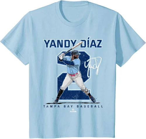 Miniatura 7 de Camiseta Number and Portrait Yandy Diaz Tampa Bay MLBPA, Negro