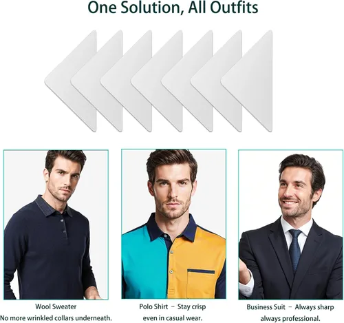 Miniatura 7 de Collar Stays para camisas polo, 120 unidades, sin curvatura, cuello de camisa de PVC para hombres, cinta para camisas de cuello de hombre, tiras