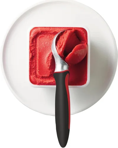 Miniatura 2 de Tupperware Cuchara de helado negra con mango rojo