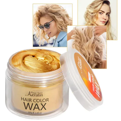 Miniatura 5 de Cera temporal para el cabello, color rubio dorado, cera de pintura de tinte para el cabello de Magic Master Keratin natural, lavable y temporal