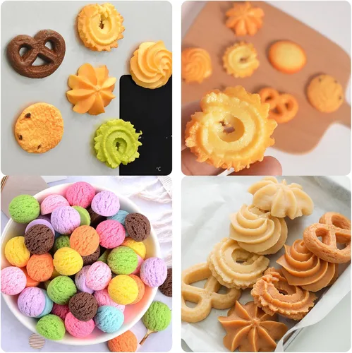 Miniatura 7 de Moldes de silicona para galletas de chocolate, 6 paquetes de donas de caramelo, mini waffle, moldes para decoración de pasteles, adornos de Púrpura