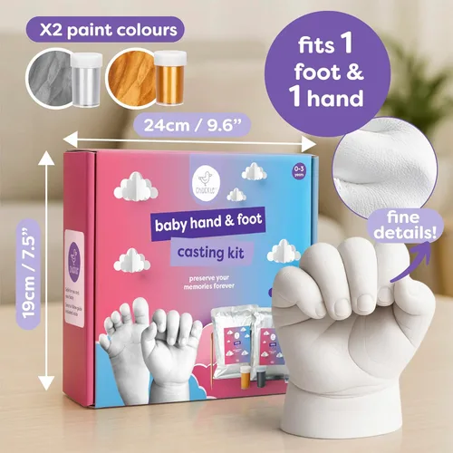 Miniatura 5 de chuckle Kit de fundición de huellas de manos y pies de bebé, juego de regalo de moldeo 3D, recuerdos, recuerdos, mano o pie para niños o recién