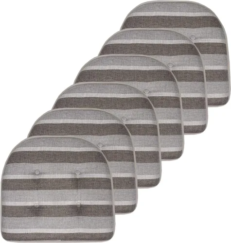 Miniatura 13 de Sweet Home Collection - Cojín de espuma viscoelástica para silla con capitoné, antideslizante, parte trasera de goma, en forma de U, 17 x 16 Piel