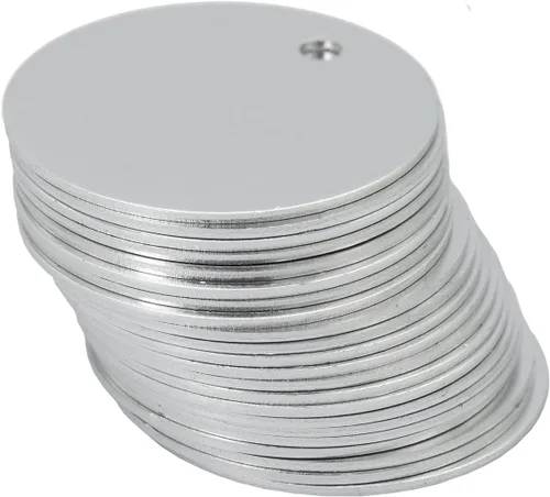 Miniatura 3 de Etiquetas redondas de aluminio en blanco para estampar espacios en blanco para grabar, paquete de 25 (plata)