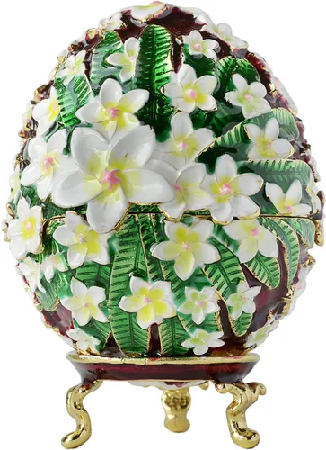 Miniatura 12 de Apropos Huevo Faberge pintado a mano de estilo vintage con esmalte rico y diamantes de imitación brillantes caja de joyería