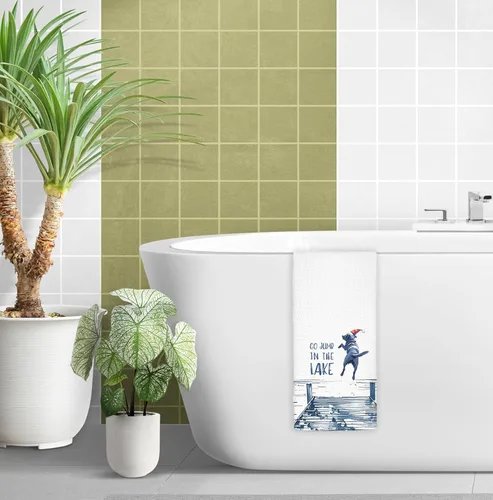 Miniatura 5 de Toallas de cocina navideñas para decoración de casa de lago, regalos de casa de lago, divertidas toallas de cocina decorativas para amantes