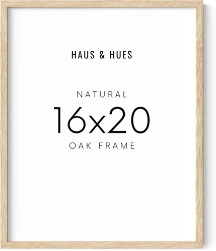 HAUS AND HUES - Juego de marcos de madera de roble beige de 16 x 20 pulgadas, 1 marco de madera natural de 16 x 20 para pósteres, marcos de madera