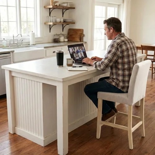 Miniatura 5 de YOUNIKE Taburete de bar moderno, taburete de bar con cómodo respaldo alto y patas de madera, silla de cocina de tela para isla y comedor, ya
