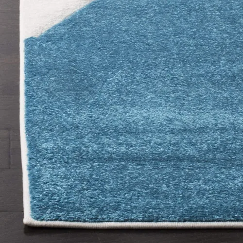 Miniatura 4 de SAFAVIEH Hollywood Collection - Alfombra para pasillo, 2 pies 3 pulgadas x 6 pies, azul pavo real y fucsia, diseño moderno de mediados de siglo,