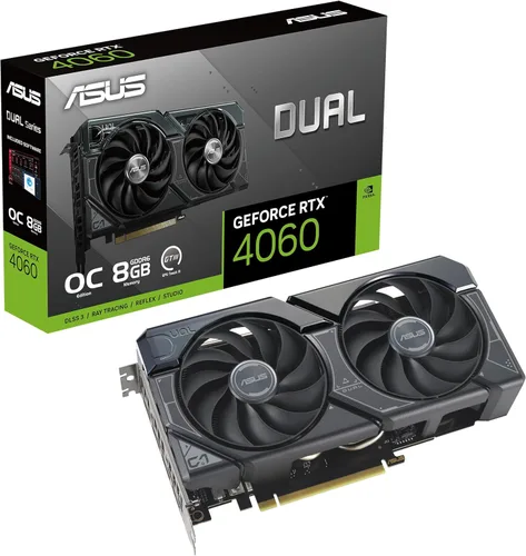 ASUS Dual GeForce RTX™ 4060 OC Edition 8GB GDDR6 (PCIe 4.0, 8GB GDDR6, DLSS 3, HDMI 2.1a, DisplayPort 1.4a, diseño de 2.5 ranuras, diseño de