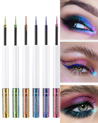 Miniatura 5 de Chameleon - Delineador de ojos con purpurina líquida, 1 bolígrafo dorado metálico de alta pigmentación para maquillaje para sombra de ojos, punta 01#