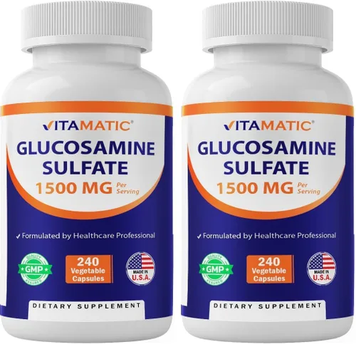 Miniatura 10 de Vitamatic Suplemento de sulfato de glucosamina, 1500 mg, 120 porciones, 240 cápsulas