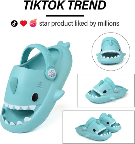 Miniatura 2 de Sandalias de tiburón para niños, pantuflas de tiburón para niños y niñas, sandalias de almohada con suela gruesa, suaves y antideslizantes