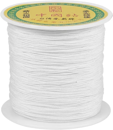 Miniatura 75 de Cordón de nailon trenzado de 150 yardas, cuerda roja de 0.020 in para pulsera, hilo de cuentas de nailon para collar Kumihimo, joyas, borlas