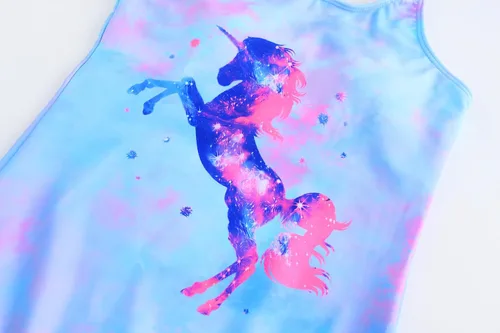 Miniatura 4 de Traje de baño de unicornio de una pieza de sirena para niñas pequeñas, conjunto de dos