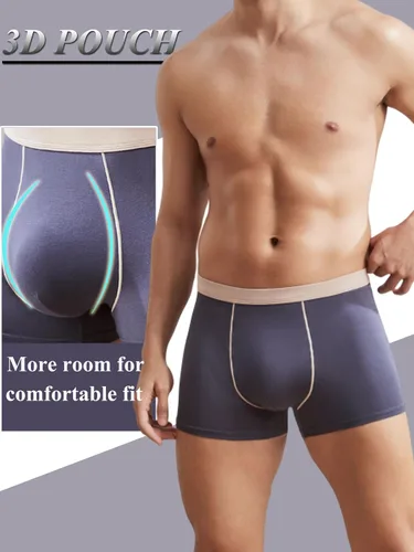 Miniatura 3 de DingLu Ropa interior para hombre, transpirable, suave, ropa interior cómoda de viscosa, paquete de 3