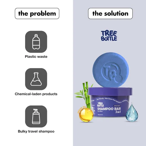 Miniatura 8 de Tree Bottle Barra de champú 3 en 1 de aceite de argán + extracto de bambú para hombres, para cabello, barba y cuerpo, limpieza profunda, nutrición