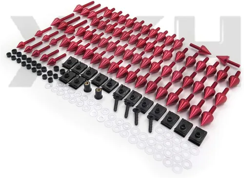 Miniatura 5 de XKH - Kit de tornillos universales de carenado de pinchos para motocicleta compatible con YZF R1 R6 R6S RED motocicleta [B00YB48L70]