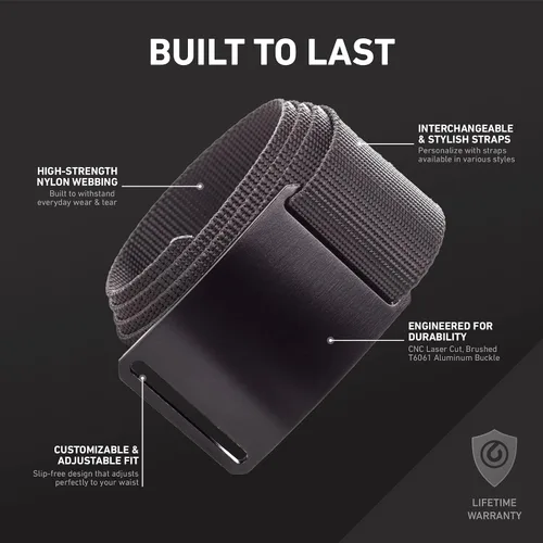 Miniatura 16 de GRIP6 Cinturón táctico – Sin agujero, cinturones de nailon para hombres y mujeres – Fabricado en los Estados Unidos (Ninja)