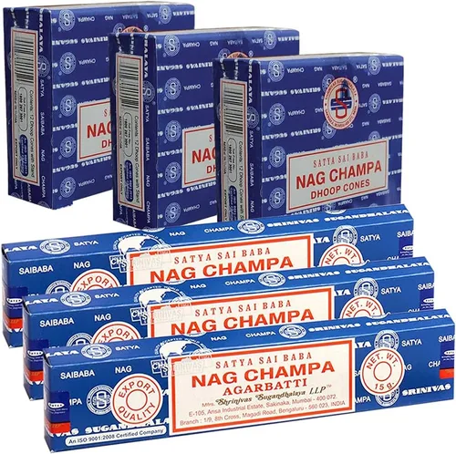 Miniatura 4 de Nag Champa - Varillas de incienso y cono de incienso Nagchampa, paquete variado de varillas de incienso Insence Insense Insiensos