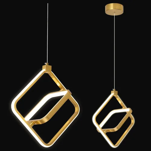 Miniatura 19 de Lámpara LED moderna con anillo dorado, lámpara colgante de 4000 K, regulable en altura ajustable, iluminación colgante para comedor, cocina, isla
