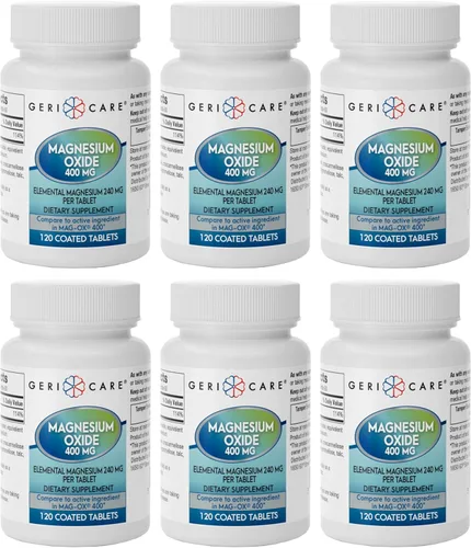 Miniatura 7 de GeriCare Suplemento de óxido de magnesio 240 mg de magnesio elemental, 120 tabletas, apoyo mineral esencial, promueve la salud vascular, la fuerza