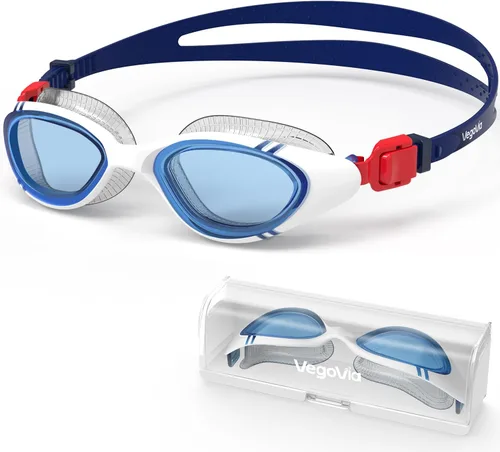 Miniatura 11 de VegoVia Gafas de natación para adultos para hombres y mujeres, gafas de natación para piscina, antiniebla/UV, gafas de natación con estuche Negro