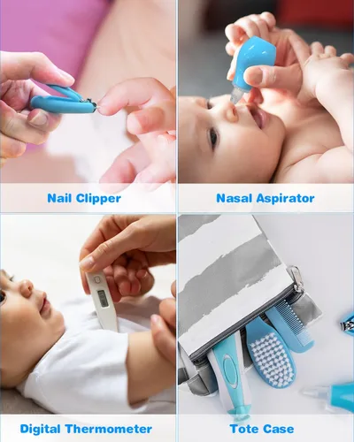 Miniatura 4 de Kit de Cuidado y Aseo para Bebés, Juego de Recortador de Uñas Eléctrico para Bebés 24 en 1 Set de Cuidado de Salud para Recién Nacidos Guardería