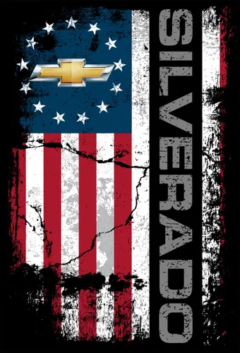 Miniatura 2 de JH DESIGN GROUP Chevy Silverado - Camiseta desgastada con la bandera de la vieja gloria de Estados Unidos