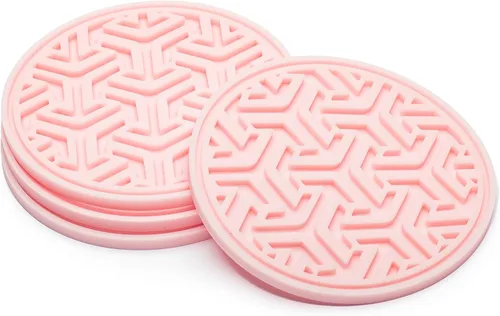 Miniatura 11 de Posavasos para protección de mesa, juego de 4 posavasos antideslizantes de goma de silicona para mesa auxiliar, escritorio y más, hechos en Estados