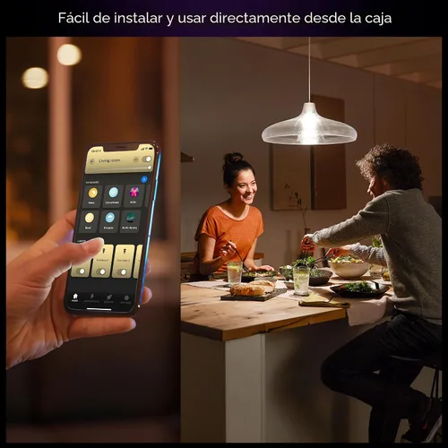 Miniatura 3 de Philips Hue - Bombilla LED inteligente A19, luz blanca cálida 2700K, base E26, 10.5W, 1100 lúmenes, regulable, funciona con Alexa, Asistente