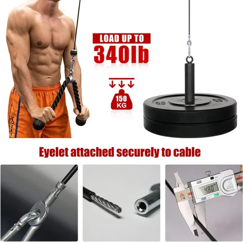 Miniatura 3 de SYL Fitness Cable de repuesto de gimnasio Cuerda de alambre de acero resistente para gimnasio en casa Polea de cable Accesorios de máquina