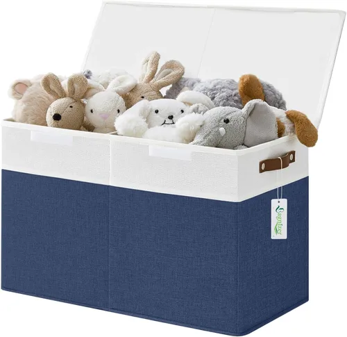 Miniatura 16 de Bagnizer Caja grande de almacenamiento de juguetes con tapas, organizador plegable y resistente de almacenamiento para bebés, para niños, niñas