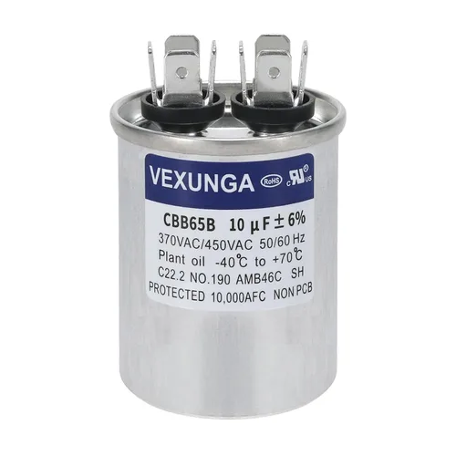 Miniatura 37 de VEXUNGA - 25/5 uF 25+5 MFD 370V o 440V Condensadores redondos de arranque dual 25 5 uF 370 440 Volt VAC CBB65 Condensadores para acondicionador