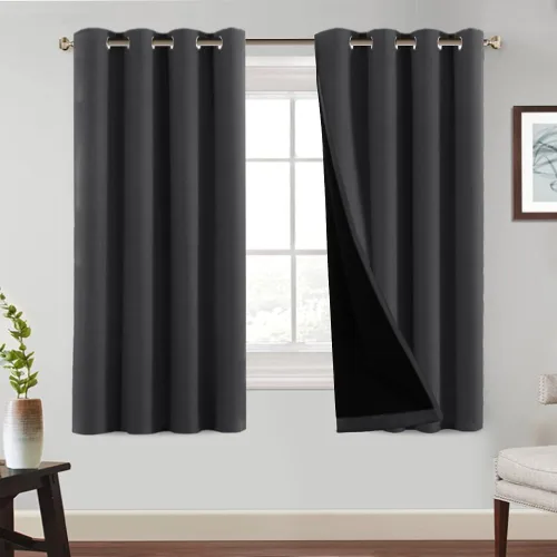 Miniatura 39 de PrinceDeco Paneles de cortina 100 % opacas de 108 pulgadas de largo, completamente opacos, tratamiento de ventana, cortinas forradas con aislamiento