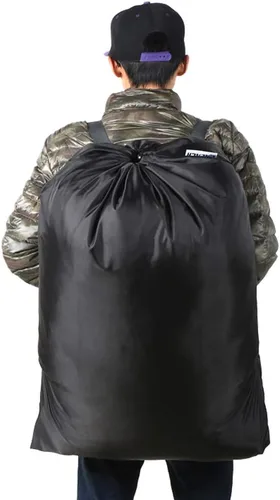 Miniatura 3 de Paquete de 2 mochilas para lavandería, 27 x 34 pulgadas, bolsa de lavandería resistente con correas para el hombro, cierre de cordón, mochila