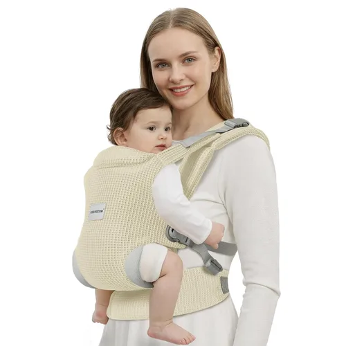 Miniatura 9 de MISSWISDOM Portabebés para bebé de recién nacido a niño pequeño, portabebés ajustable fácil para niños pequeños de 3 a 13.6 kg, portabebés Negro