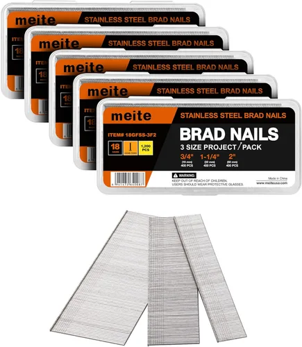 Miniatura 11 de meite Clavos Brad de Acero Inoxidable Calibre 18, Clavos Brad de 18GA de 3/4 Pulgada, Clavos Pequeños de Acabado de Acero Inoxidable 304