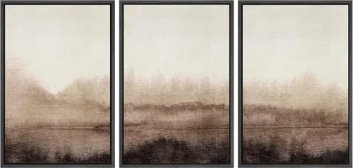 Miniatura 153 de SIGNWIN Lienzo enmarcado para pared, juego de arte tranquilo con reflejo de lago, acuarela, montaña y agua, ilustraciones modernas, arte abstracto