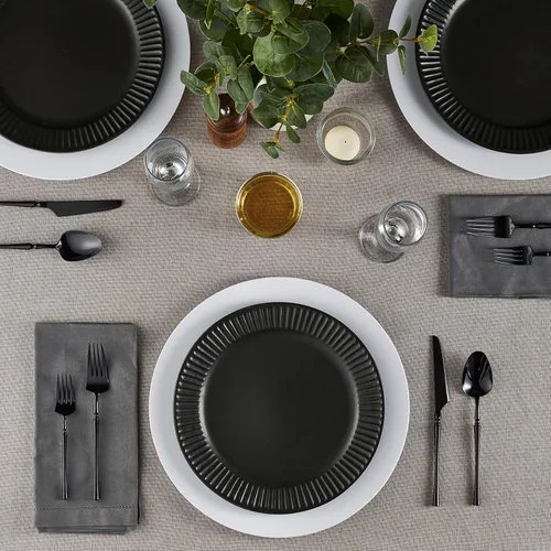 Miniatura 3 de ELEGANT DISPOSABLES Platos Base de Fiesta de 13 pulgadas, Platos Grandes y Bandejas, Ideales para Fiestas Elegantes, Bodas, Vajilla Ideal para Blanco