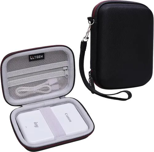 LTGEM - Funda rígida para impresora fotográfica Canon Ivy 2 Mini/Ivy y CLIQ CLIQ CLIQ+ CLIQ 2 CLIQ+2 Impresora de cámara instantánea (negro + gris)