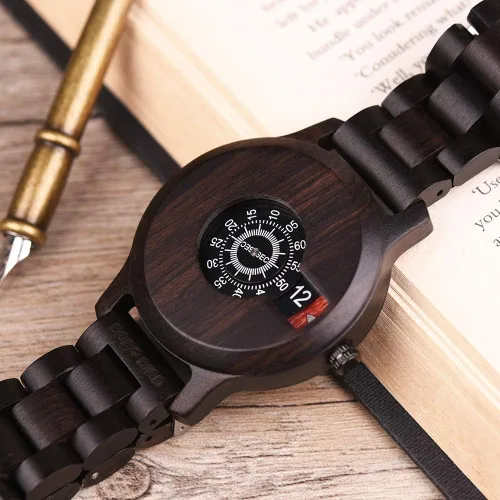 Miniatura 4 de BOBO BIRD Mens único moda clásico casual retro madera relojes lujo marca cuarzo relojes