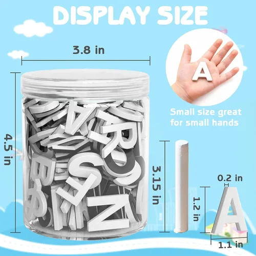 Miniatura 3 de Letras magnéticas decorativas del alfabeto de EVA para el refrigerador/pizarra blanca (117pcs letras blancas)